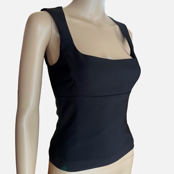 ZARA Black Square Neck Fitted Top XS | NWOT - Picture 2 of 9